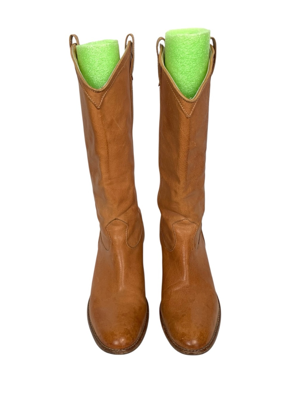Frye Taylor Pull On Tan Leather Western Tall Boots Pointed Toe Womens Size 11 - Picture 3 of 15